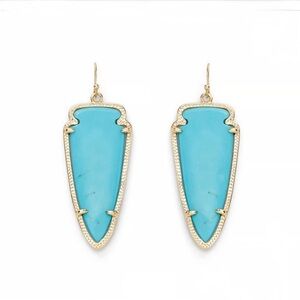 Kendra Scott: Gold and Turquoise Arrow Earrings